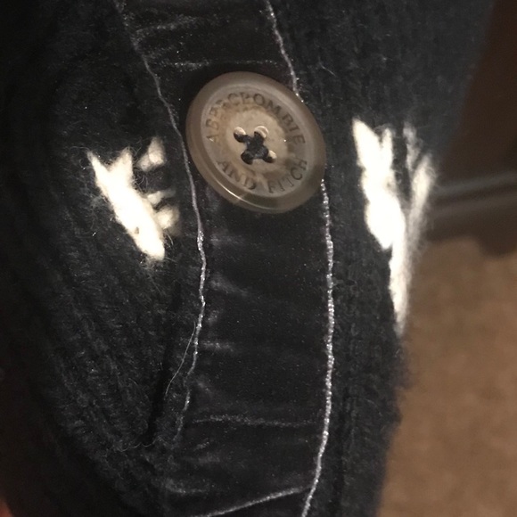 ABERCROMBIE & FITCH wool deer navy short cardigan - Picture 5 of 6